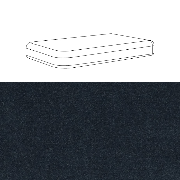 Daybench Seat Cushion Long Velvet Blue Grey Designership